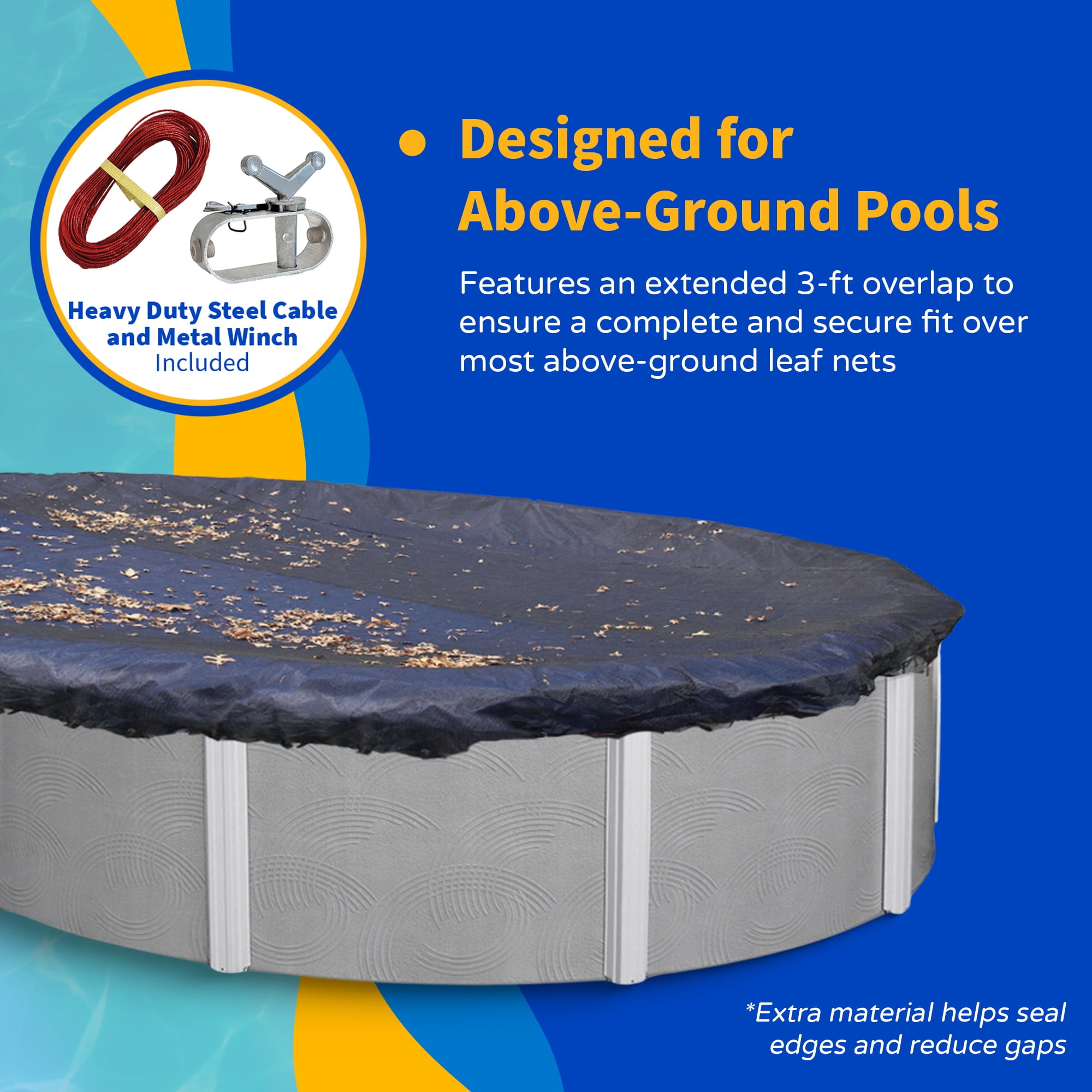 Blue Wave 16' x 32' Oval Pool Leaf Net Cover, Black