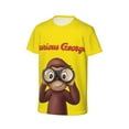 thumbnail image 3 of Curious George Kids Tshirt Short Sleeve Crewneck T-Shirts Boys Girls 3D Cartoon Casual Shirts, 3 of 5