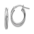 thumbnail image 1 of 14K White Gold Polished And Textured Double Oval Hoops (17.9 X 13.25) Made In Peru tf1103w, 1 of 6