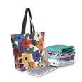 thumbnail image 2 of FORMRS Womens Canvas Tote Bag with Zipper Inner Pocket Shoulder Handbag, Large Colorful Flowers Pattern, 2 of 7