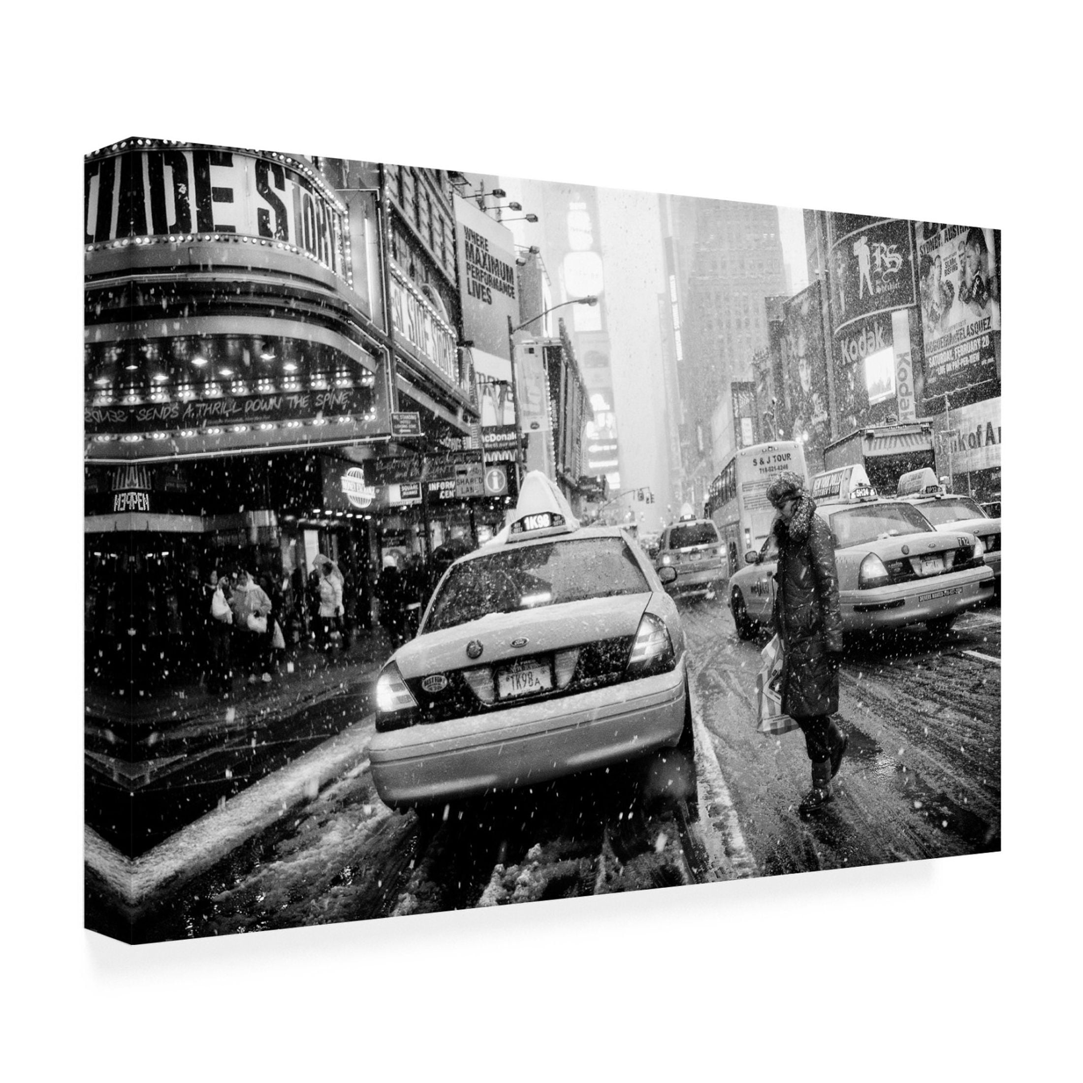 Canvas Wall Art - Martin Froyda 'New York In Blizzard' Wall Art for Living Room, Bedroom, or Office Décor by Trademark Fine Art - 47 x 30 Inches