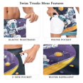 thumbnail image 5 of joogoo Men's Surfboard Astronaut Planet Swim Trunks with Liner Pocket Beach Shorts Large, 5 of 9
