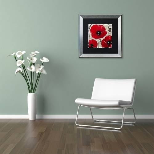 Trademark Fine Art "Rouge Two" Canvas Art by Color Bakery Black Matte, Silver Frame