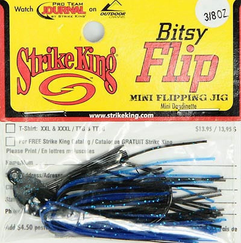 Strike King Bitsy Flip Jig 3/8oz Black Blue Bass Jig