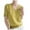 Yellow, variant on UJNDER Summer Knitted Short Sleeved V Neck Sweaters Fashionable and Thermal Tops for Women for Casual Wear Yellow M