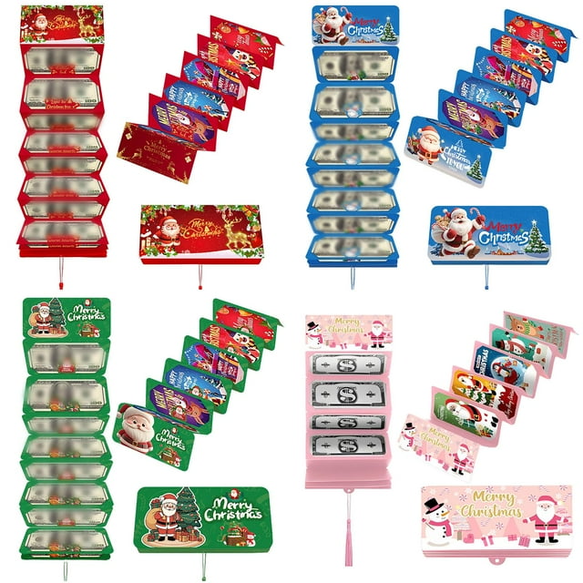 4/1PCS 2025 Christmas Cashes Surprise Envelope, MoneyCashes Holders for Cashes Gift, Christmas Card Book with Envelopes, Funny Holiday Cards Gift Boxes and MoneySaving Organizer