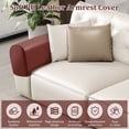 thumbnail image 3 of Jokapy PU Leather Armrest Covers Stretch Arm Covers Slipcovers for Recliner Sofa, Set of 2, Wine Red, 3 of 11