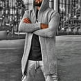 thumbnail image 2 of men's tunic sweaters chunky long sleeve hooded cardigan sweatshirts stylish casual open front knit coats hip hop outfits (2XL, Gray), 2 of 4