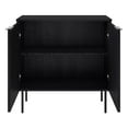 thumbnail image 3 of Evander Buffet Bahut Compact Classique Noir à Cannelures en Bois d'Ingénierie, 3 of 10