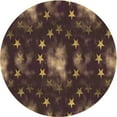 thumbnail image 1 of Ahgly Company Indoor Round Patterned Sienna Brown Area Rugs, 5' Round, 1 of 6