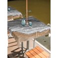 thumbnail image 3 of Square Outdoor Tablecloth With Umbrella Hole And Zipper– Beach Sea Wave Waterproof Patio Table Cover for Party, Picnic, Backyard, 54"x54" , Coastal Ocean Gray, 3 of 8