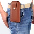 thumbnail image 1 of Bolsa Riñonera de moda para hombre. tarjetero pequeño de cuero. cinturón. monedero (marrón) Ehuebsd Nuevos Originales, 1 of 6