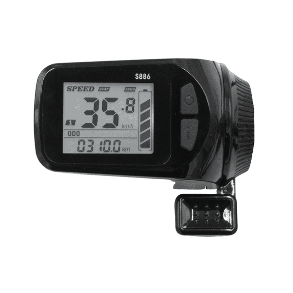 24V/36V/48V/60V S886 Ebike LCD Display Panel Thumb Throttle for Electric Bicycles E-Scooter(SM Plug 6PIN)