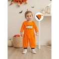 thumbnail image 3 of BemeyourBBs Boy Halloween Clothes Letter Print Romper Elastic Waist Pants and Hat, 3 of 9