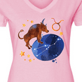 thumbnail image 4 of Inktastic Taurus Constellation Zodiac Sign Illustration Women's V-Neck T-Shirt, 4 of 5