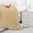 thumbnail image 2 of PiccoCasa 1 Pcs Home Warm Soft Microplush Fleece Solid Throw Blanket Camel Color 70" x 78", 2 of 7