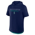 thumbnail image 2 of Men's Fanatics Navy Seattle Mariners Clubhouse Optimal Play Raglan Short Sleeve Pullover Hoodie, 2 of 3
