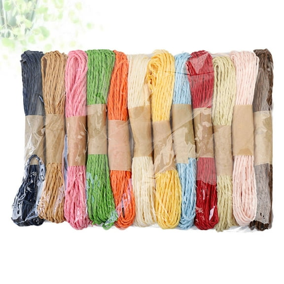 TEHAUX  12 Roll Colored Twisted Raffia Paper Rope DIY Crafts