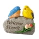 thumbnail image 4 of Estatua de jardín de resina, flores decorativas de figura exterior de figura pájaro sobre figura de piedra para macetas de patio trasero Patio de, 4 of 8