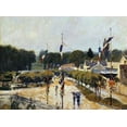 thumbnail image 2 of Sisley, Alfred 32x25 White Modern Wood Framed Museum Art Print Titled - Fete Day At Marly Le Roi, 2 of 4