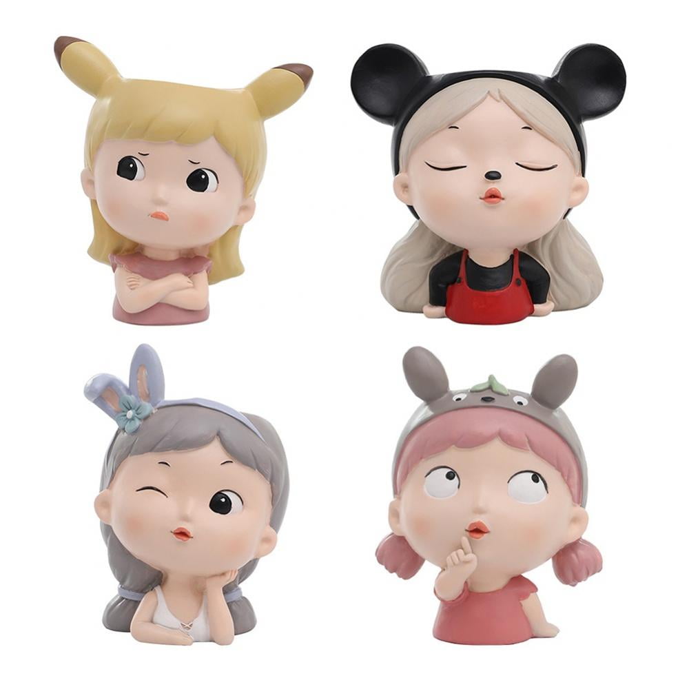 MOOSUP Garden Idyllic Girls Ceramic Planting Pots, Handmade Desktop