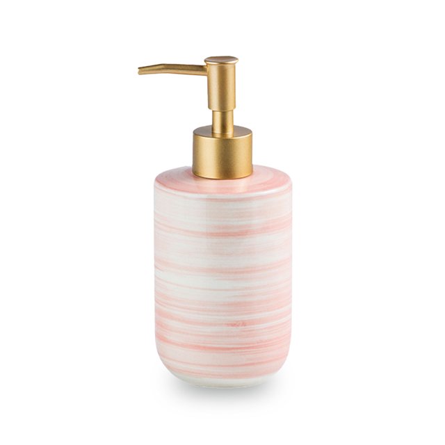 Qeeadeea Marble Pattern Design Soap Dispenser With Pump, Refillable Lotion Dispenser For Bathroom Vanity Countertop, Ceramic Shampoo Dispenser-white-300ml/10.6oz