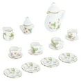 thumbnail image 1 of Dollhouse Porcelain Tea Cup Set, Lovely 1/12 Ceramics Tea Cup Set 15 Pieces Smoothly With Removable Lids For Dollhouse Clover Pattern, 1 of 8