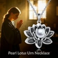 thumbnail image 5 of Black Lotus Pearl Urn Necklace for Ashes 925 Sterling Silver Pet Memorial Keepsake Cremation Jewelry Gifts for Pet or Loved One’s Ashes, 5 of 5