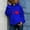 Blue, variant on Tejiojio Sweatshirts Autumn Winter Ladies Long-Sleeved Pullover Print Round Neck Hooded Sweatshirt