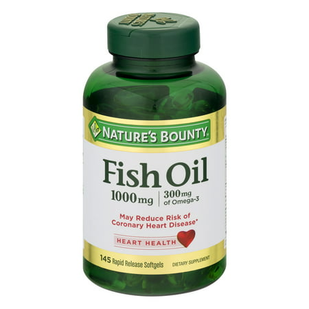 Nature's Bounty Fish Oil Omega-3 Softgels, 1000 Mg, 145