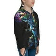 thumbnail image 3 of Kdxio colorful flames dinosaur Pattern Boys Athletic Unisex Boys Girls Hoodie with Pocket Sweatshirts-Large, 3 of 6