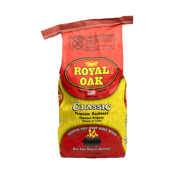 Royal Oak Premium Charcoal Briquettes, 7.7 lbs, Good for Grill, Shelf Stable, Paper Bag, New