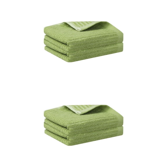 Unique Bargains 4 Pcs Hand Towels Absorbent Towel Green 13" x 29"