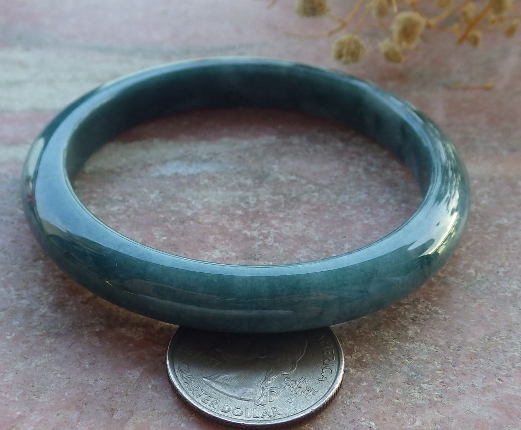 Green Natural A JADE Jadeite Bangle Bracelet 58 mm 680951 TN