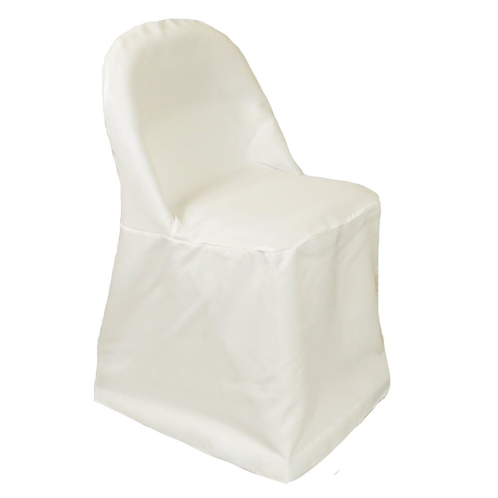 1 Ivory SQUARE TOP POLYESTER BANQUET CHAIR COVER Sample Party Wedding Supplies 