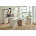 thumbnail image 2 of Pemberly Row Assembled Rustic Desk Office Writing Table Wood Credenza in White, 2 of 11