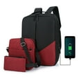 thumbnail image 5 of Latrodar Fashion Three-piece Backpack Backpack Male Business Well-Made apacity Students Bag Red Home Gadgets, 5 of 5