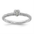 thumbnail image 5 of Auriga Fine Jewelry 925 Sterling Silver Diamond Textured Heart Ring Size 6for Women, 5 of 6