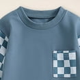 thumbnail image 4 of Kaprioy Toddler Baby Boy Fall Winter Clothes Color Block Checkered Long Sleeve Sweatshirt Pullover Tops + Stretch Joggers Pants 2pcs Baby Winter Clothes Boy Outfit Set, 4 of 5