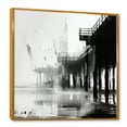 thumbnail image 2 of Designart "Monochrome Minimalist Dock View" Coastal Floater Framed Wall Art Living Room, 2 of 5