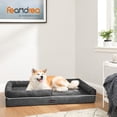 thumbnail image 2 of Feandrea Cama Ortopédica para Perros, Sofá, Cama para Mascotas, Funda Extraíble y Lavable, 112 x 86 x 20 cm, Gris Oscuro MPGW068G01, 2 of 9
