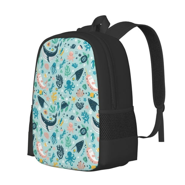 Fotbe Sea Animal Mochila para Hombre y Mujer - Tela Oxford 600D Resistente - Mochila Impermeable de Gran Capacidad para Escuela, Viajes y Senderismo