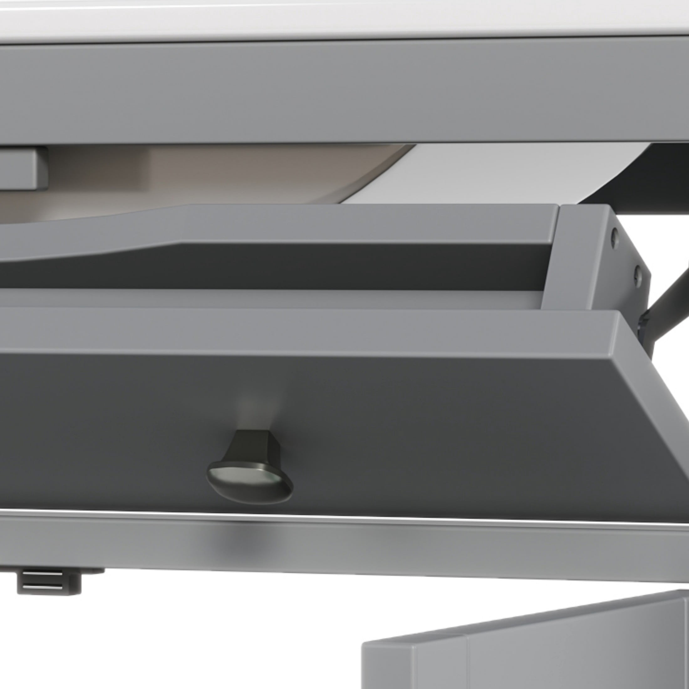 Christopher Knight Home 30" Bathroom Vanity with Sink, Glass Door, Tip-Out Tray, Solid Wood Legs, Grey