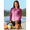 thumbnail image 6 of Alove Women Long Sleeve Zipper Gradient Rash Guard Plus Size Swimwear Crew Neck Swimsuit UPF 50+ S-3X, 6 of 6