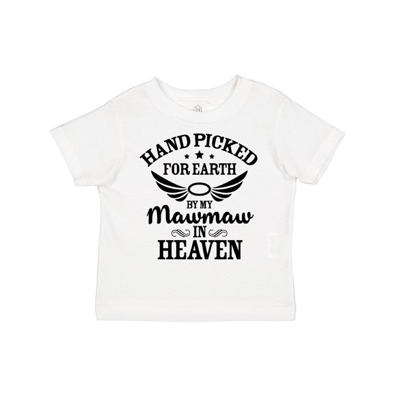 Inktastic Handpicked for Earth By My Mawmaw in Heaven with Angel Wings Boys or Girls Toddler T-Shirt