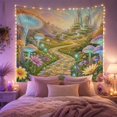 thumbnail image 2 of Golden Brick Road in Fantasy Meadow with Glowing Mushrooms, Dreamy Fantasy for Nature Lovers, Enchanted Landscape Art, Mother's Day Gift, Tapestry Wall Hanging for Bedroom and Living Room, 2 of 7