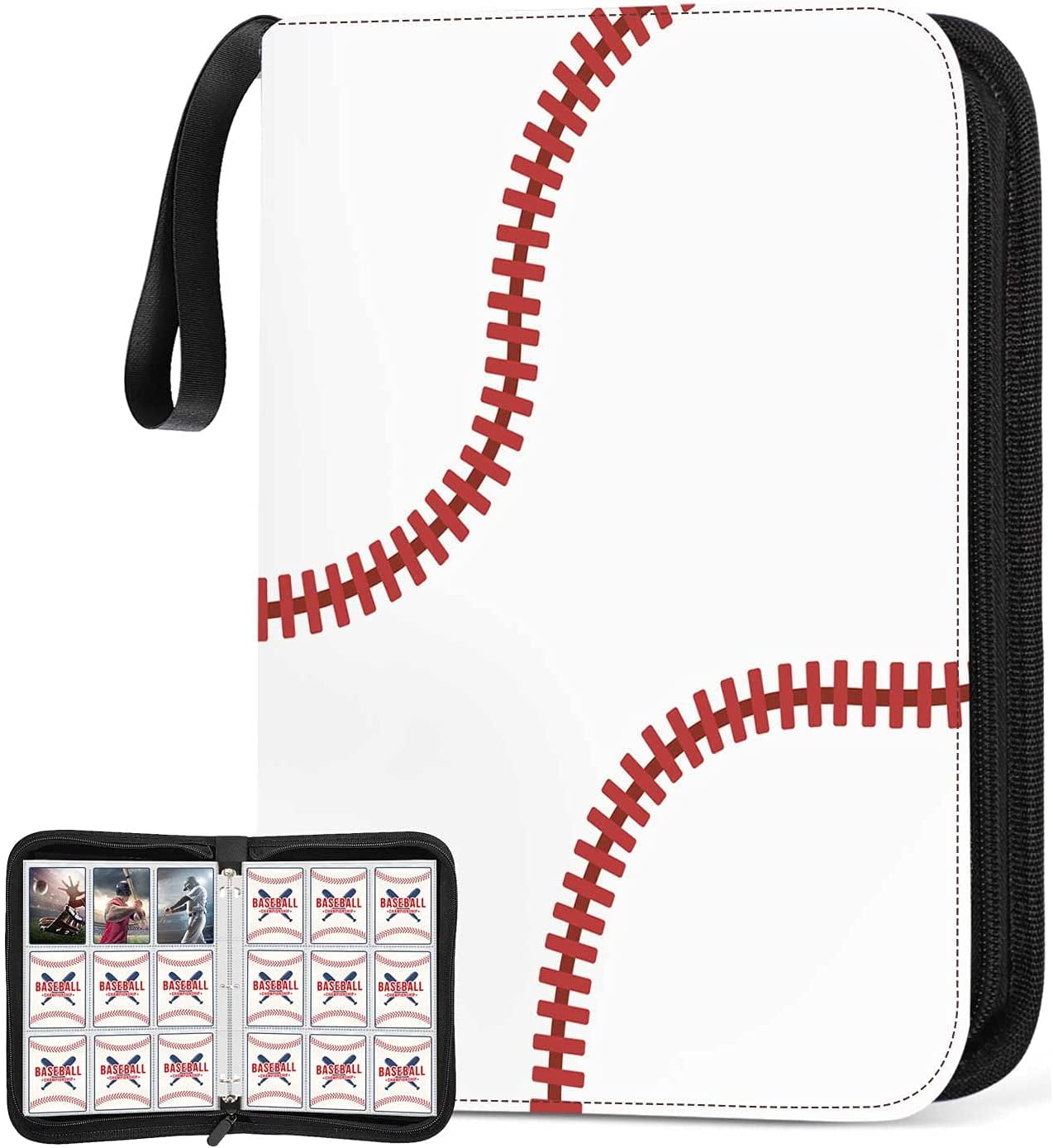 Baseball Card Binder Sleeves for Trading Cards,Baseball Card Sleeves Card Holder Album with 4