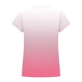 thumbnail image 4 of CQONEPT Girls Short Sleeved Shirts Color Block Crewneck Tunic Tops Summer Fashion Soft Basics Top Tee Pink 4 Years, 4 of 5