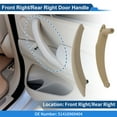 thumbnail image 2 of Mango de panel de puerta interior del lado del pasajero delantero y del lado del pasajero trasero derecho para BMW X5 X6 2007-2013 Soporte interior Número 51416969404 Beige ABC PC, 2 of 6