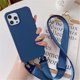 thumbnail image 1 of Funda de silicona mate con correa de collar cruzado para iPhone, 15, 14 Pro Max, 11, 12, 13 Mini, XR, X, XS, 7, 8 Plus, SE, cubierta a prueba de golpes, 1 of 4
